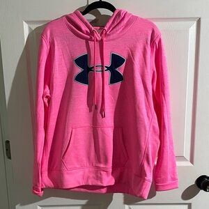 Under Armour Neon Pink Hoodie with Navy Logo